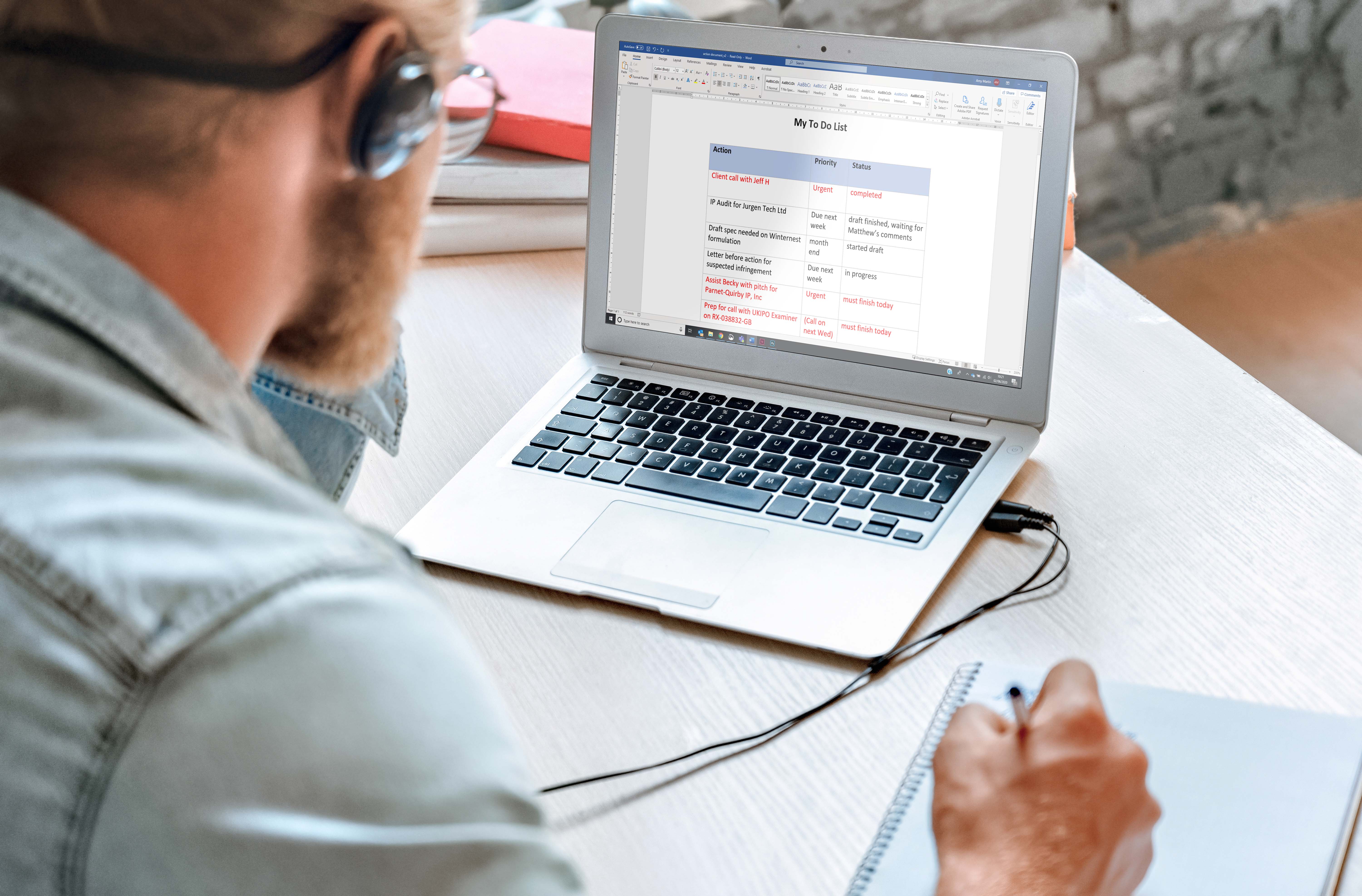 Man looking at laptop